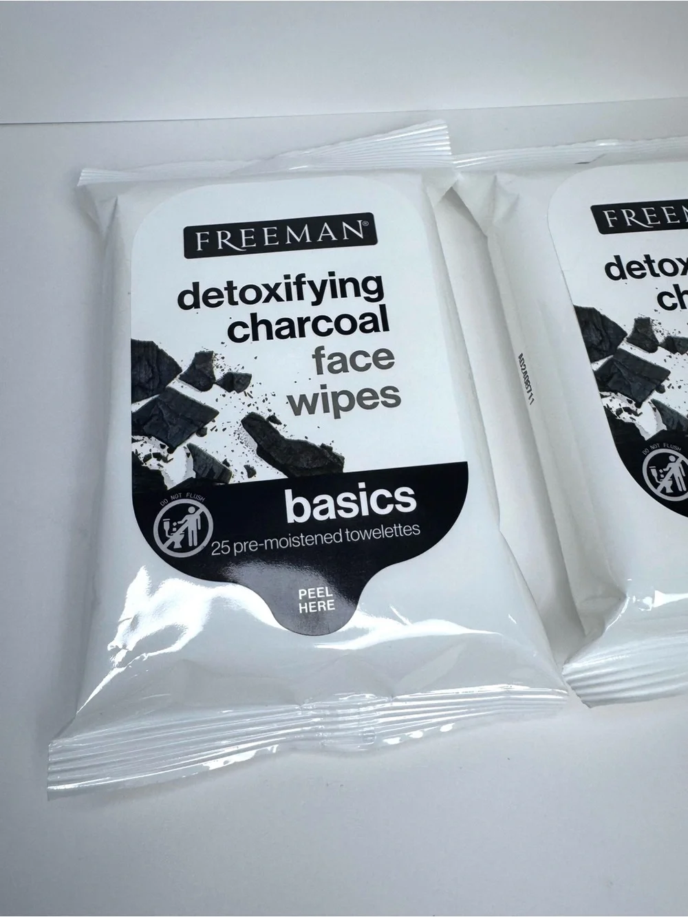 Freeman Detoxifying Charcoal Face Wipes - 2 Packs NEW